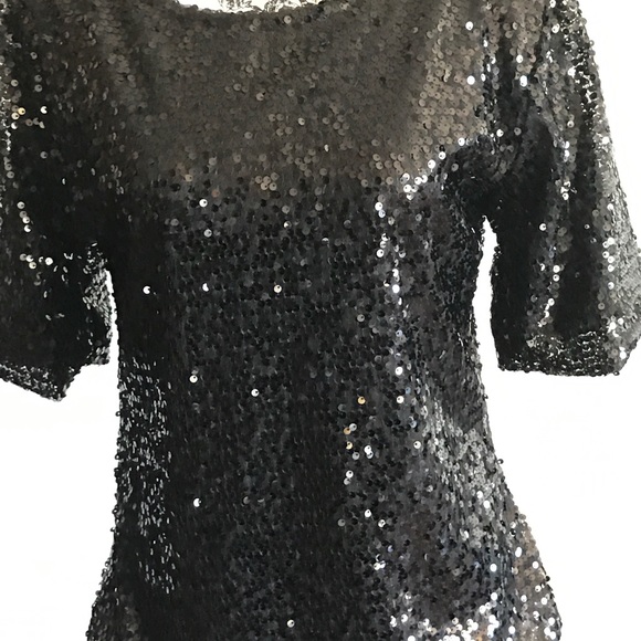 Black Sequined Top - Picture 3 of 4